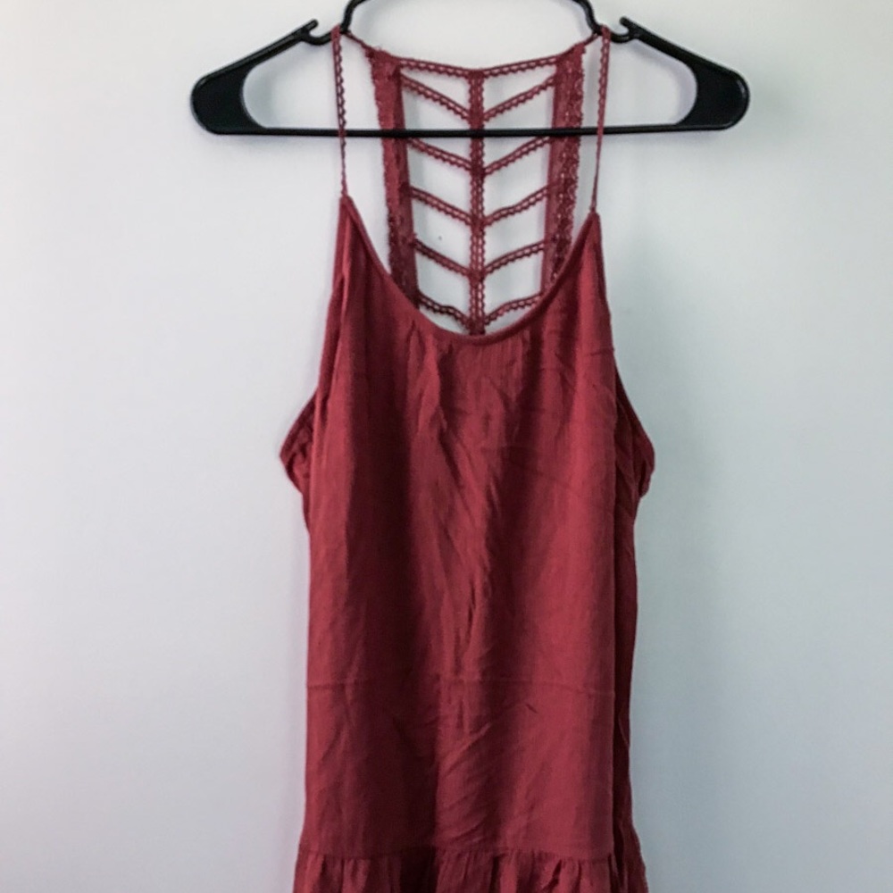 Burgundy ladder back sun dress